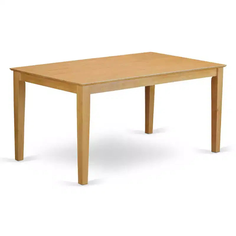 HomeStock 5-teiliges Esszimmertisch-Set mit rechteckiger Tischplatte aus Massivholz in Natur-Eichen-Finish, 2 Bänken und 2 Stühlen