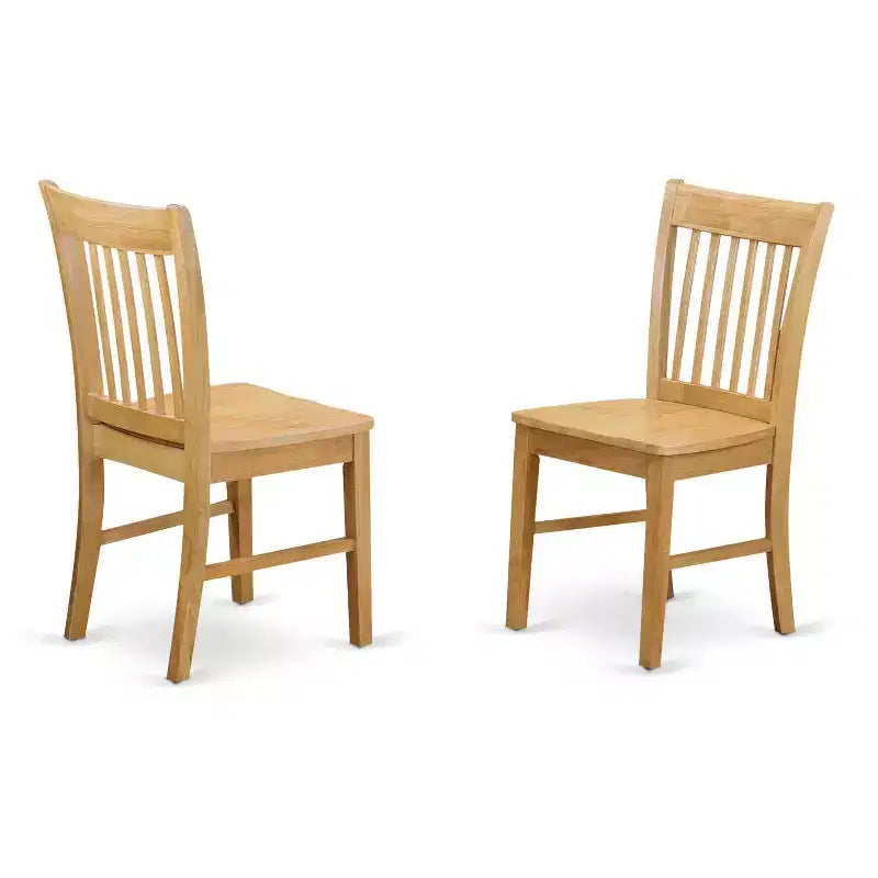 HomeStock 5-teiliges Esszimmertisch-Set mit rechteckiger Tischplatte aus Massivholz in Natur-Eichen-Finish, 2 Bänken und 2 Stühlen