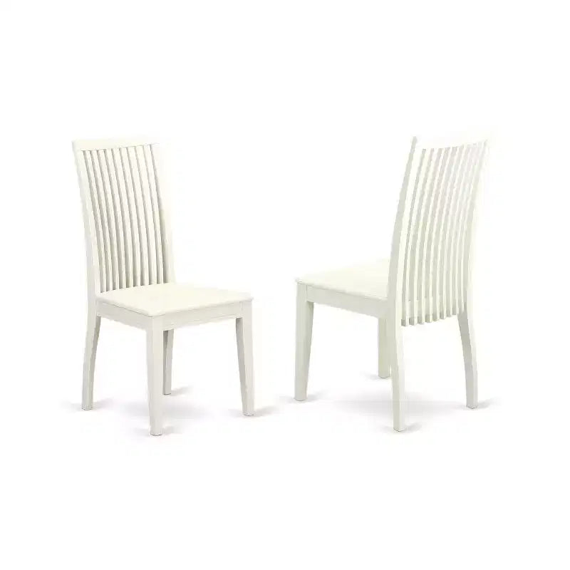 HomeStock set da pranzo da 5 pezzi rettangolare con finitura bianco lino, piano in legno massello, 2 panche e 2 sedie