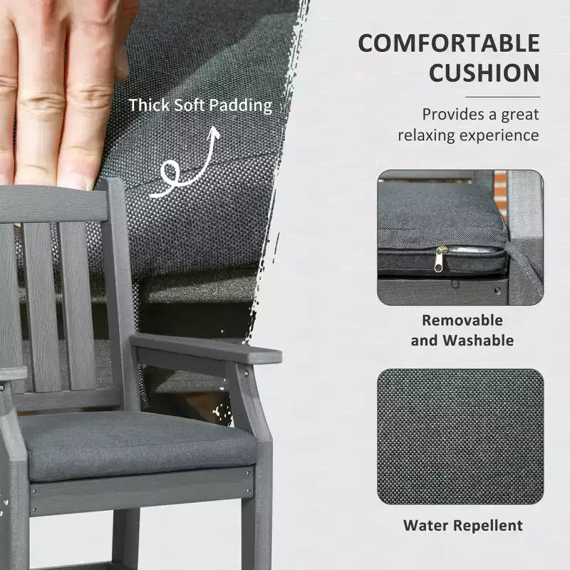 6-delige terras-eetset, buitentafel en stoelen voor 6 personen, loungeset, armleuningen, tweezitsbank, eettafel met parasolgat
