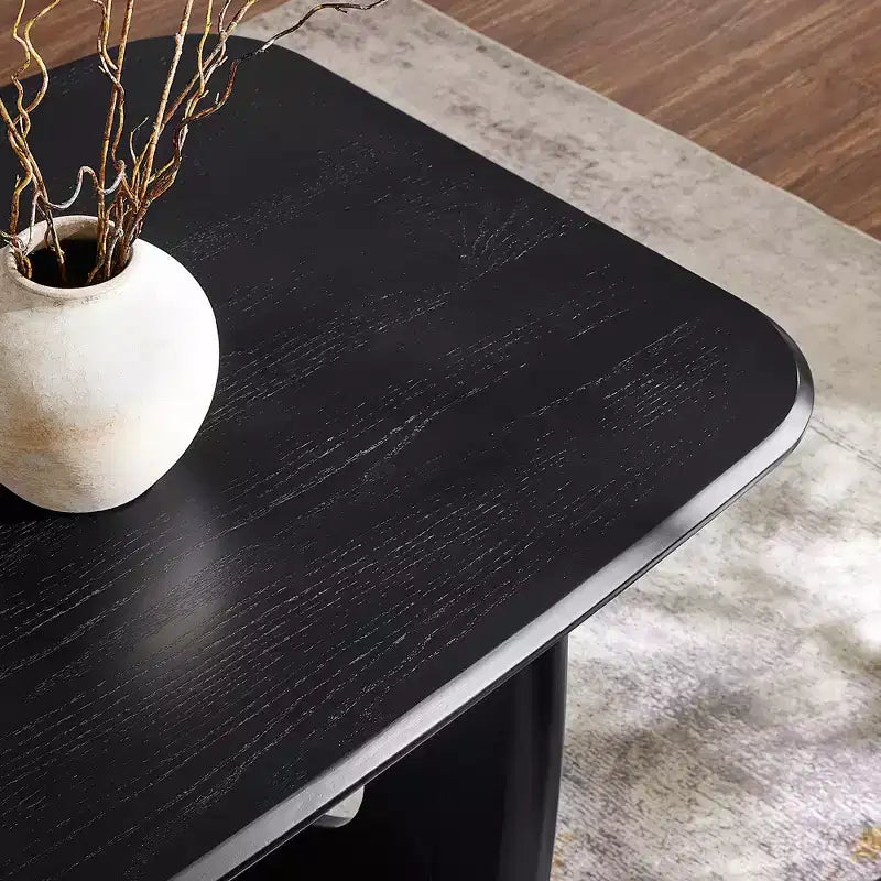 Set da pranzo moderno per 4 persone, tavolo rettangolare da 68'' con 4 sedie e base centrale, tavolo da pranzo per sala da pranzo e cucina-Morden Fort