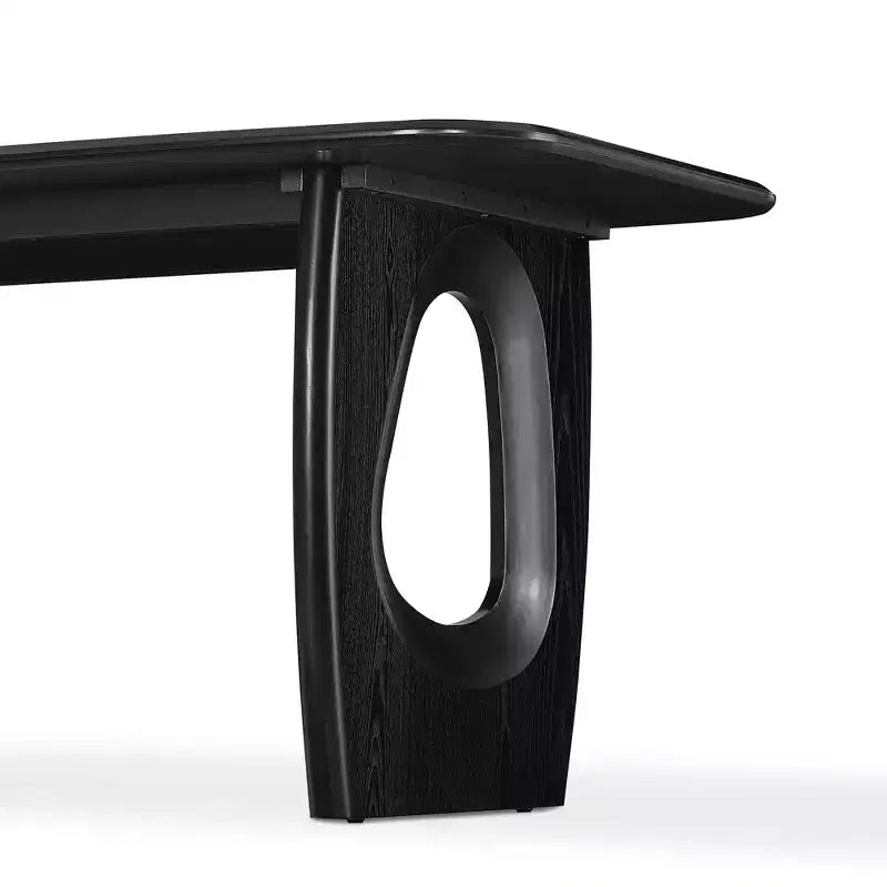 Set da pranzo moderno per 4 persone, tavolo rettangolare da 68'' con 4 sedie e base centrale, tavolo da pranzo per sala da pranzo e cucina-Morden Fort