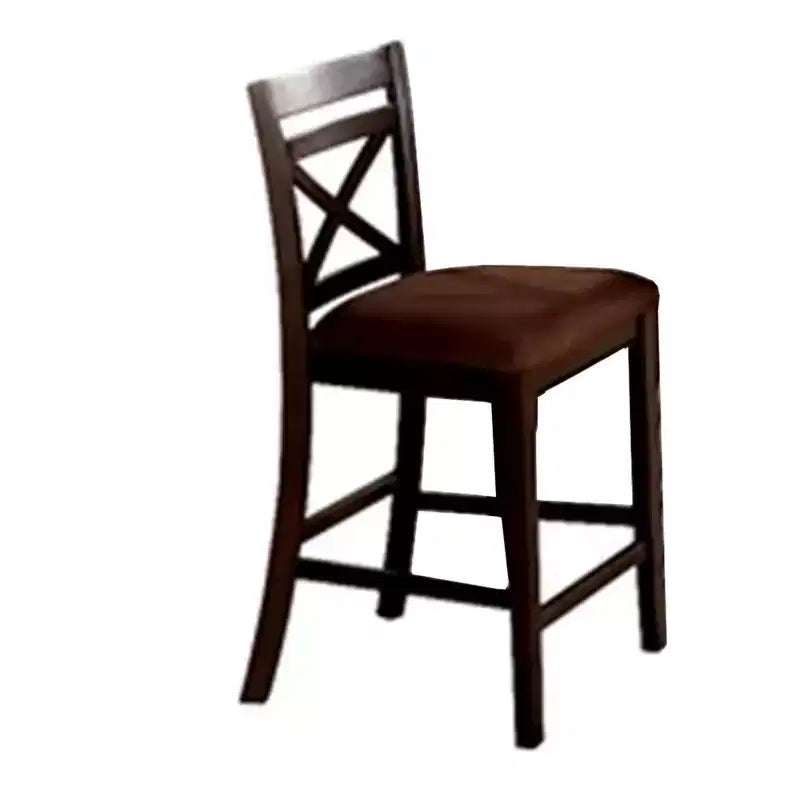 Royal Hampton 5-delige houten bartafelset met stoelen met kruisleuning, espressobruin