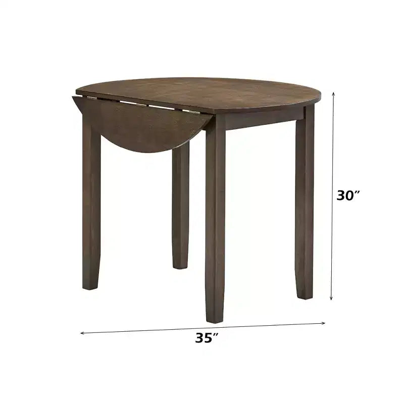 GDFStudio Xelina rustikales 3-teiliges Esszimmer-Set aus Gummibaumholz mit Klapptisch und gepolsterten Stühlen