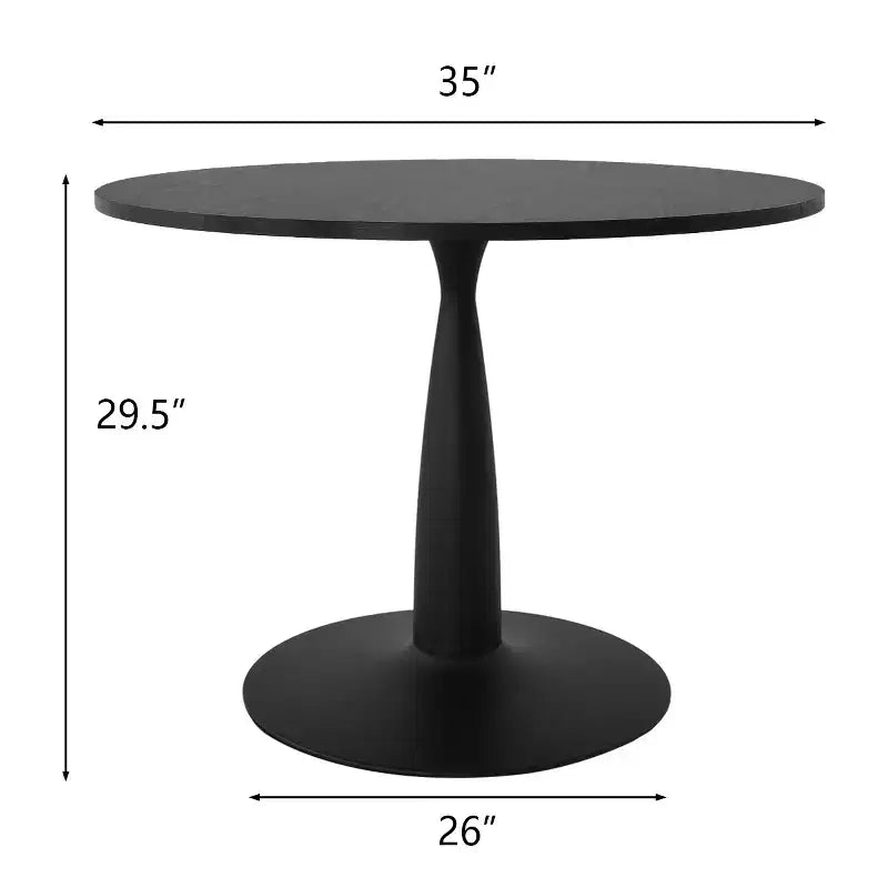 Ronde eetset met 5 delen voor 4 personen, eetkamerinrichting met 4 eetkamerstoelen van boucléstof met rugleuning van mesh en rotan, binnenmeubilair - Panipeachy