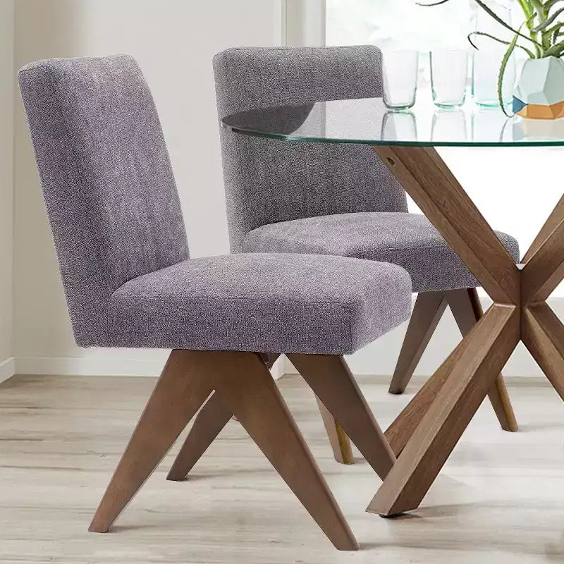 5-teiliges Esszimmertisch-Set für 4 Personen, moderner runder Tisch mit 46 Zoll Durchmesser und 4 gepolsterte Esszimmerstühle mit Holzbeinen für Esszimmer und Wohnzimmer - Panipeachy