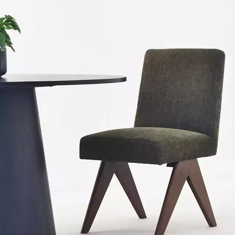 5-teiliges Esszimmertisch-Set für 4 Personen, moderner runder Tisch mit 46 Zoll Durchmesser und 4 gepolsterte Esszimmerstühle mit Holzbeinen für Esszimmer und Wohnzimmer - Panipeachy