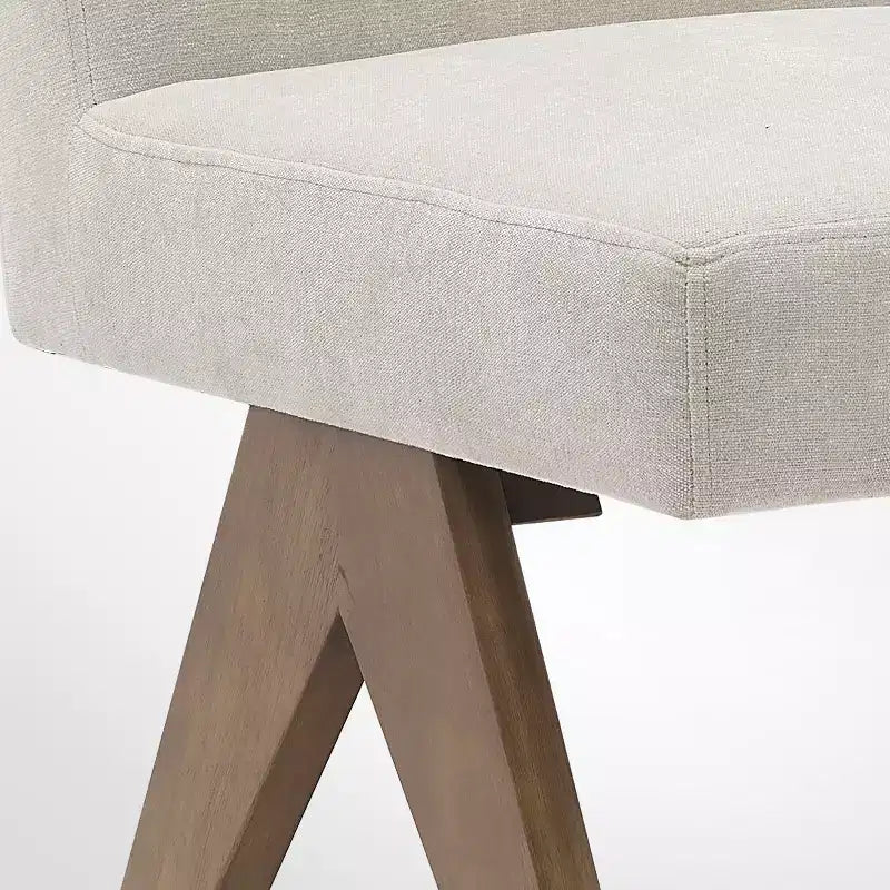 5-teiliges Esszimmertisch-Set für 4 Personen, moderner runder Tisch mit 46 Zoll Durchmesser und 4 gepolsterte Esszimmerstühle mit Holzbeinen für Esszimmer und Wohnzimmer - Panipeachy