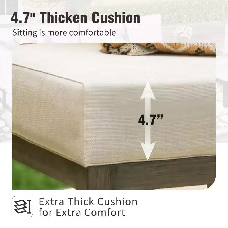 Captiva Designs 7-teiliges Küchenmöbel-Set mit Esstisch in Holzoptik und gepolsterten Metallstühlen