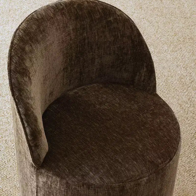 Set da pranzo per 6 persone, tavolo ovale nero, sedie da pranzo imbottite con ruote piroettanti, ciniglia testurizzata da 360gsm - Panipeachy