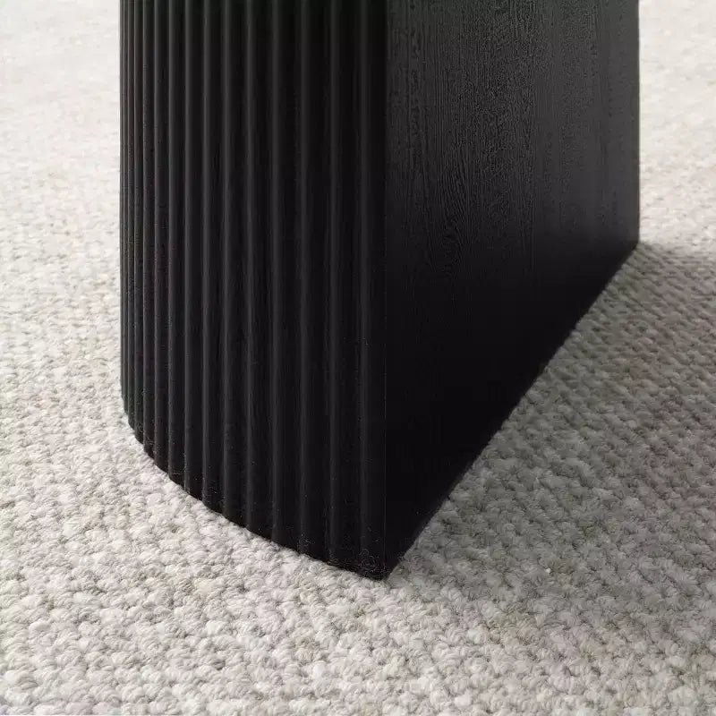 Set da pranzo per 6 persone, tavolo ovale nero, sedie da pranzo imbottite con ruote piroettanti, ciniglia testurizzata da 360gsm - Panipeachy
