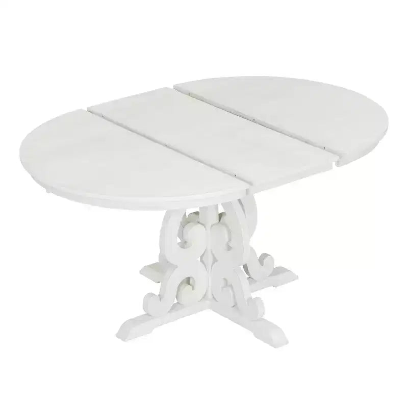 Set da cucina in stile rustico per 4 persone, set da pranzo rotondo in legno allungabile e 4 sedie imbottite, set da pranzo retrò per cucina