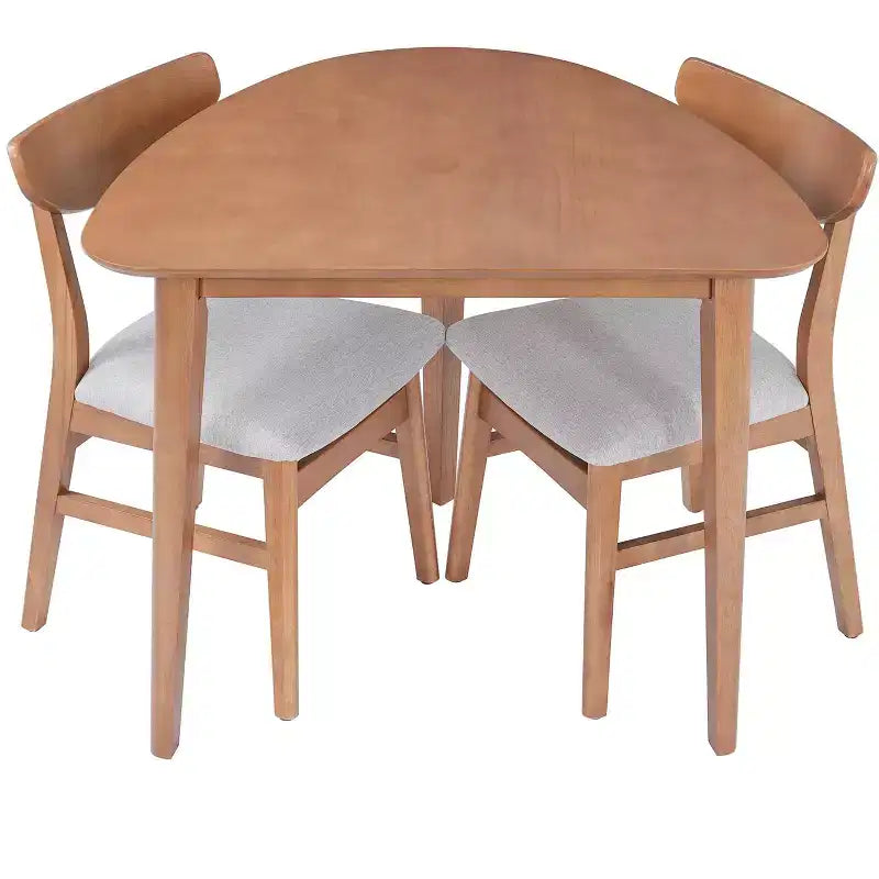 GDFStudio Delgado moderne tafelset met 3 onderdelen en 2 gebogen houten stoelen