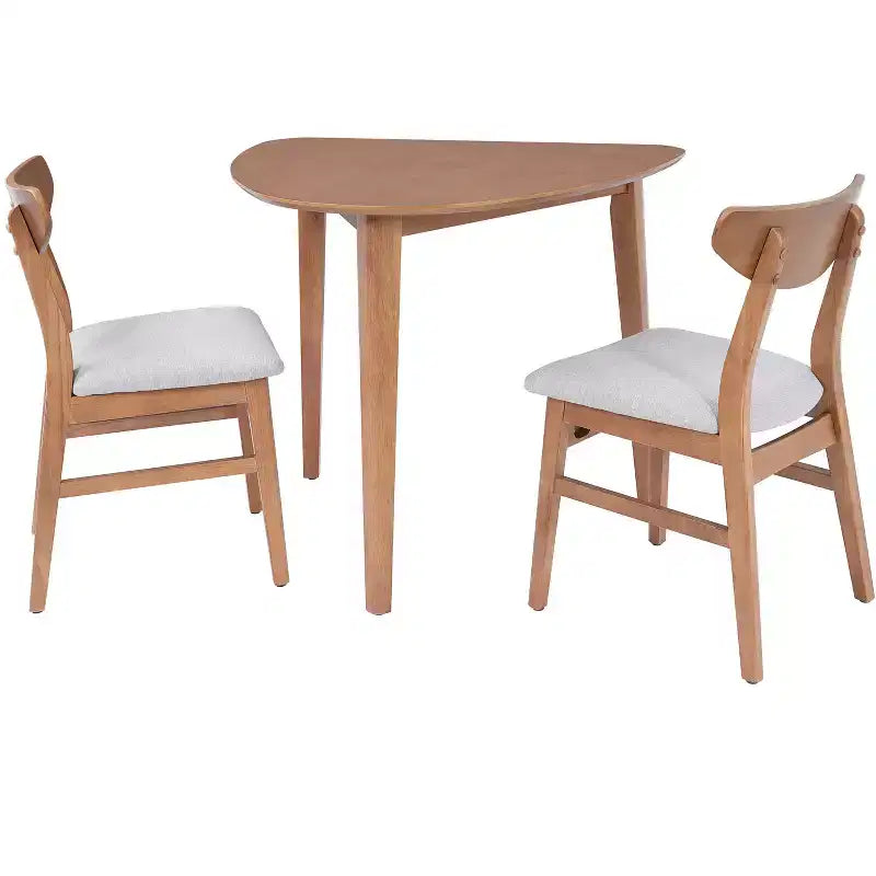 GDFStudio Delgado moderne tafelset met 3 onderdelen en 2 gebogen houten stoelen