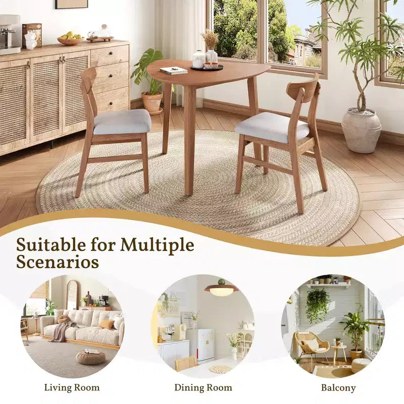 GDFStudio Delgado moderne tafelset met 3 onderdelen en 2 gebogen houten stoelen