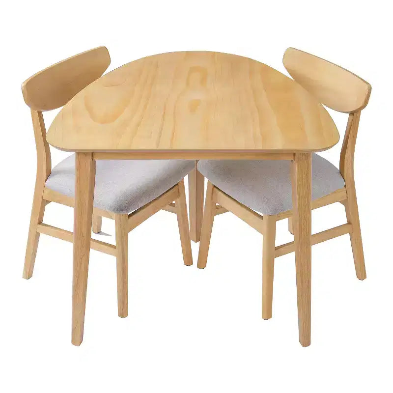GDFStudio Delgado moderne tafelset met 3 onderdelen en 2 gebogen houten stoelen