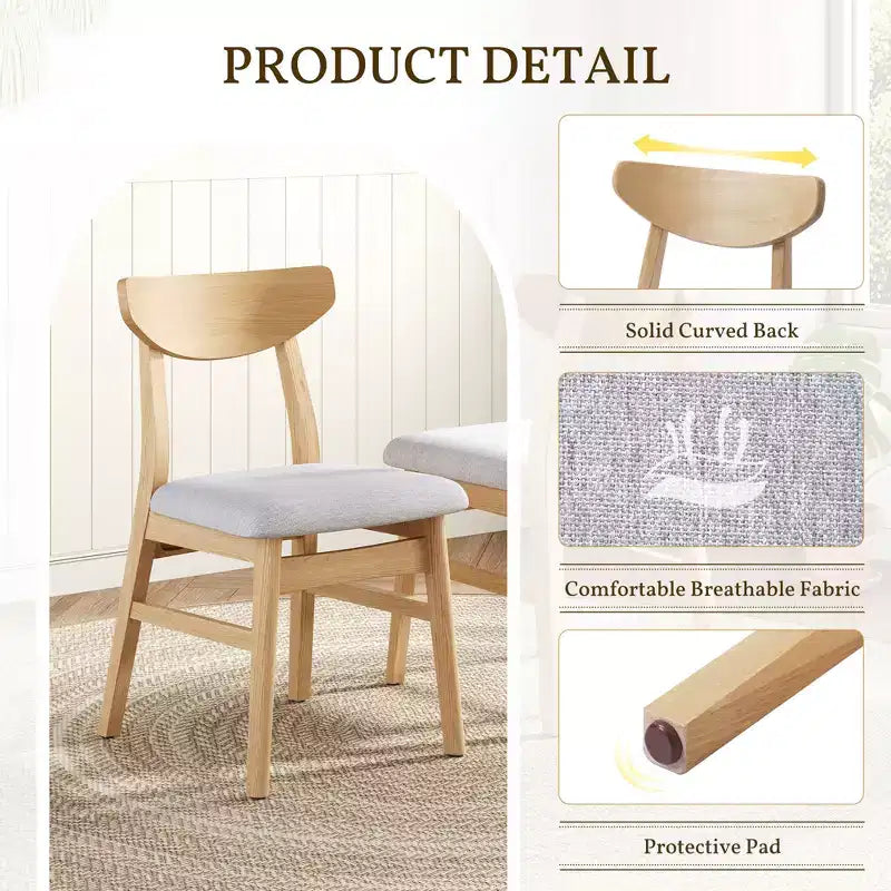 GDFStudio Delgado moderne tafelset met 3 onderdelen en 2 gebogen houten stoelen