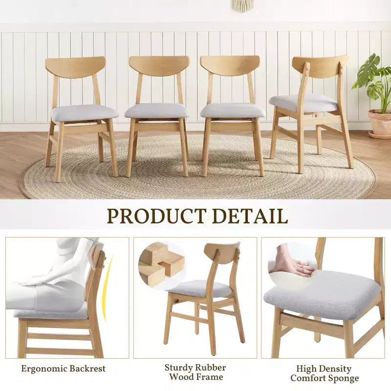 GDFStudio Delgado moderne tafelset met 3 onderdelen en 2 gebogen houten stoelen