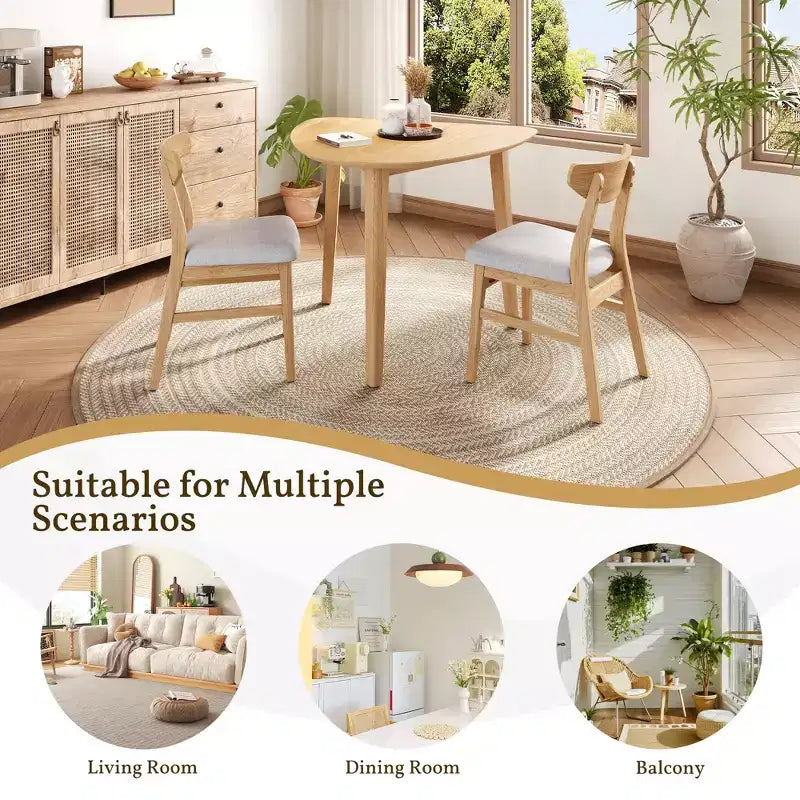 GDFStudio Delgado moderne tafelset met 3 onderdelen en 2 gebogen houten stoelen