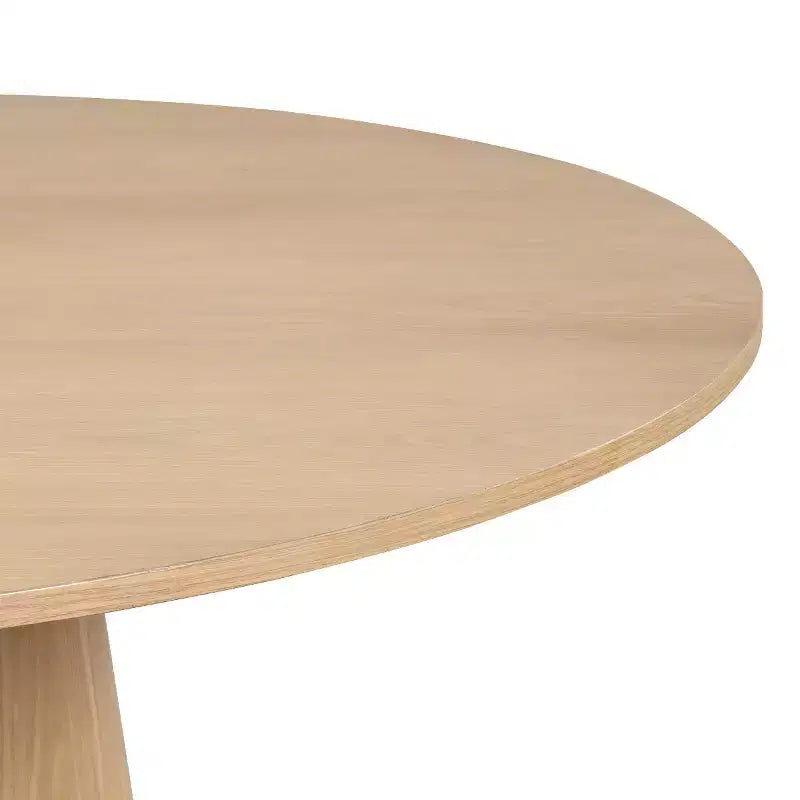 Modernes Esszimmer-Set für 6 Personen, runder Esstisch mit Säulenfuß, drehbare Fassstühle mit Rollen, Chenille-Strukturstoff – Panipeachy