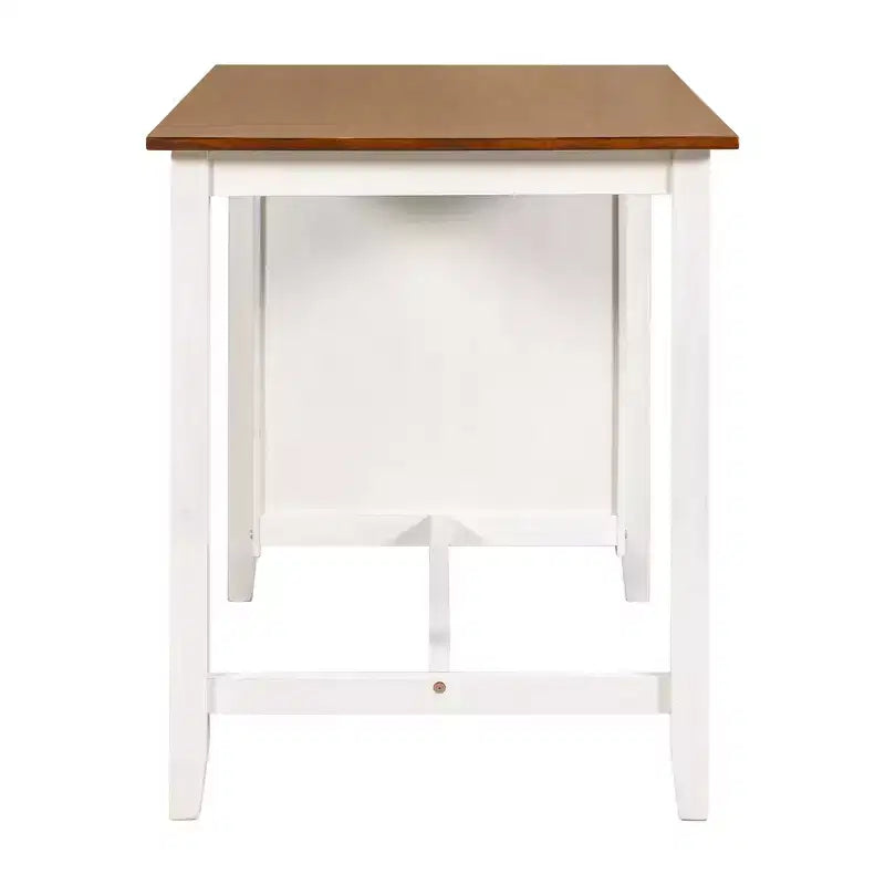 Set da pranzo da 5 pezzi per 4 persone con tavolo ad altezza bancone, set da bar rustico in legno stile fattoria con 4 sedie per la sala da pranzo