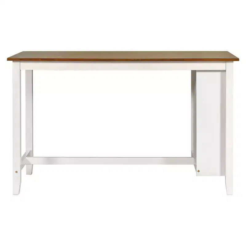 Set da pranzo da 5 pezzi per 4 persone con tavolo ad altezza bancone, set da bar rustico in legno stile fattoria con 4 sedie per la sala da pranzo