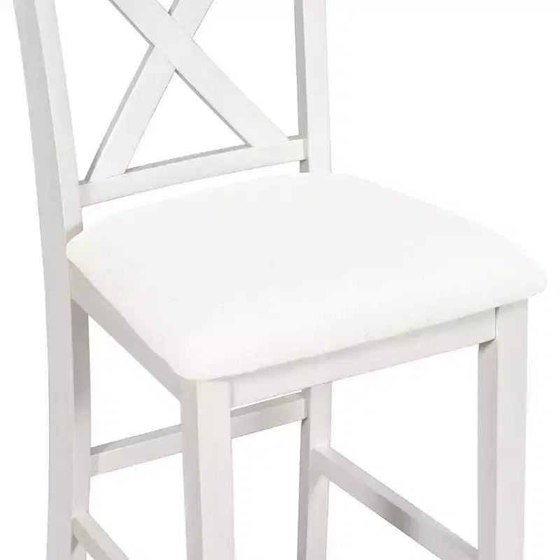 Set da pranzo da 5 pezzi per 4 persone con tavolo ad altezza bancone, set da bar rustico in legno stile fattoria con 4 sedie per la sala da pranzo