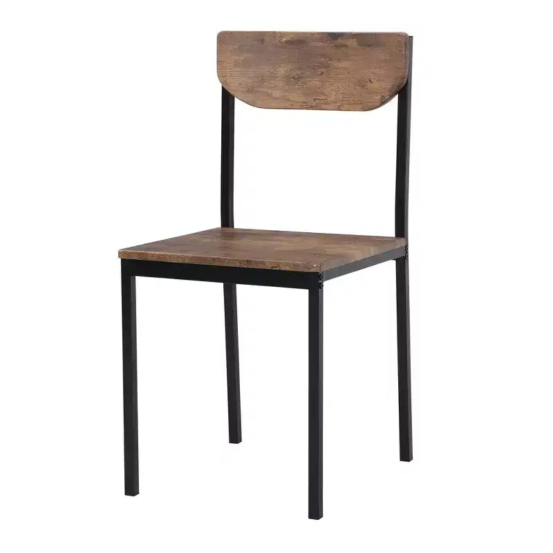 3 Pieces Metal Round Dining Table Set with Drop Leaf, Industrial style Kitchen Set with 2 Chairs for Small Places, Rustic Brown