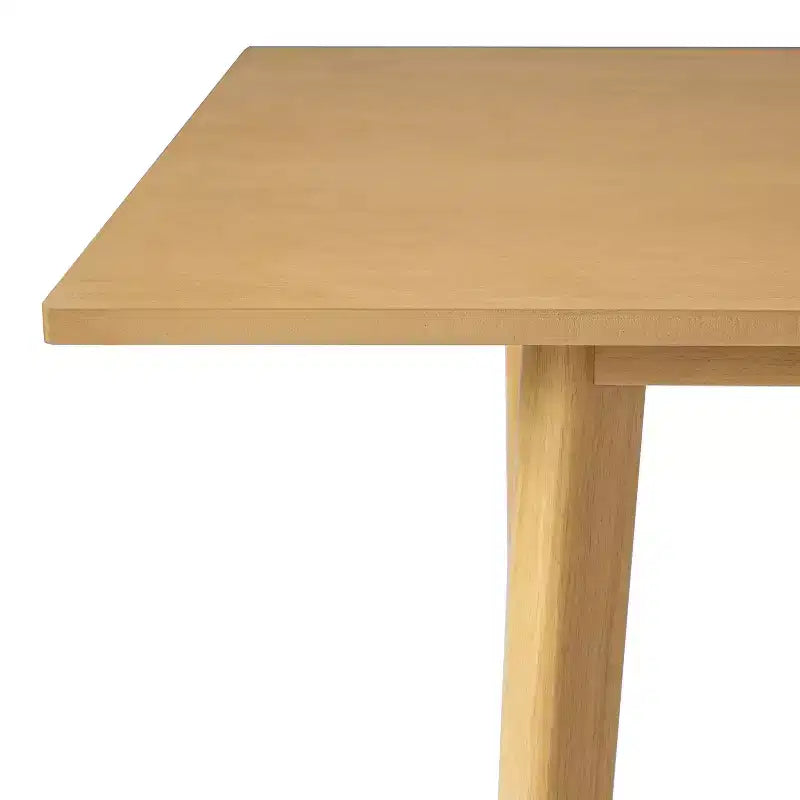 Polibi modernes 5-teiliges Esszimmerset mit Tisch aus Massivholz und 4 gepolsterten Leinenstühlen