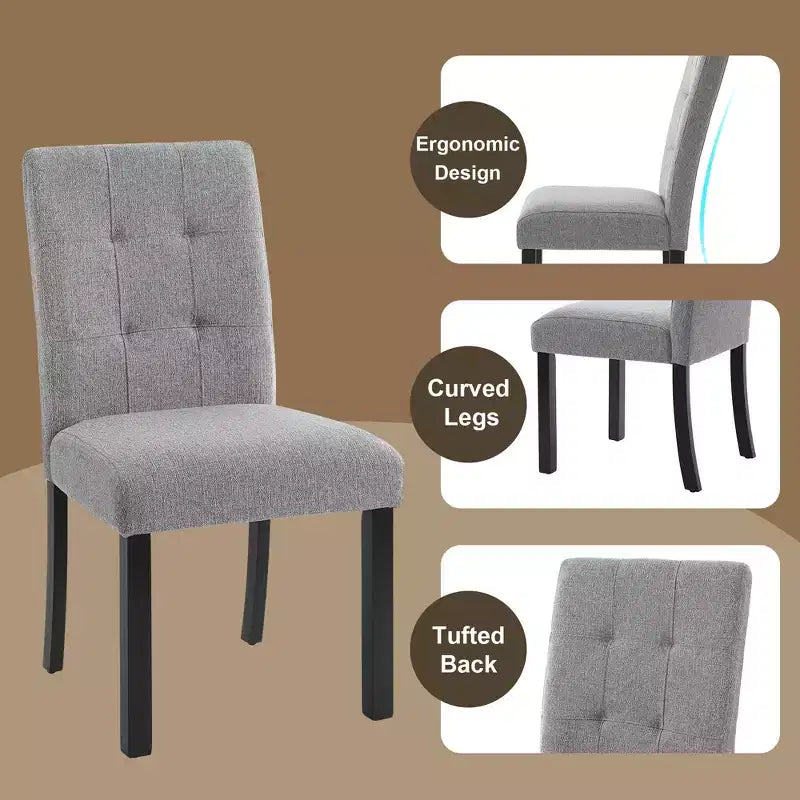 GDFStudio Griffin 6-teiliges modernes Esstisch-Set mit 63'' Tisch in Marmoroptik, 4 Stühlen und 1 Bank