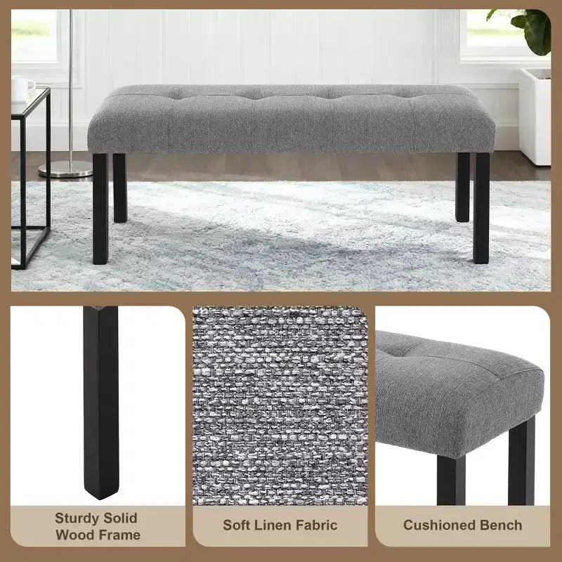 GDFStudio Griffin 6-teiliges modernes Esstisch-Set mit 63'' Tisch in Marmoroptik, 4 Stühlen und 1 Bank