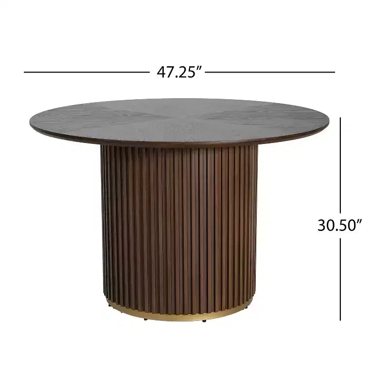 Christopher Knight Home Seema modernes 5-teiliges rundes Esszimmertisch-Set mit gepolsterten Stühlen aus Gummibaumholz