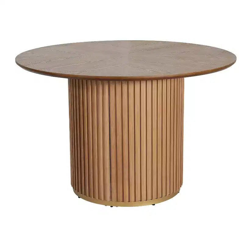 Christopher Knight Home Seema modernes 5-teiliges rundes Esszimmertisch-Set mit gepolsterten Stühlen aus Gummibaumholz