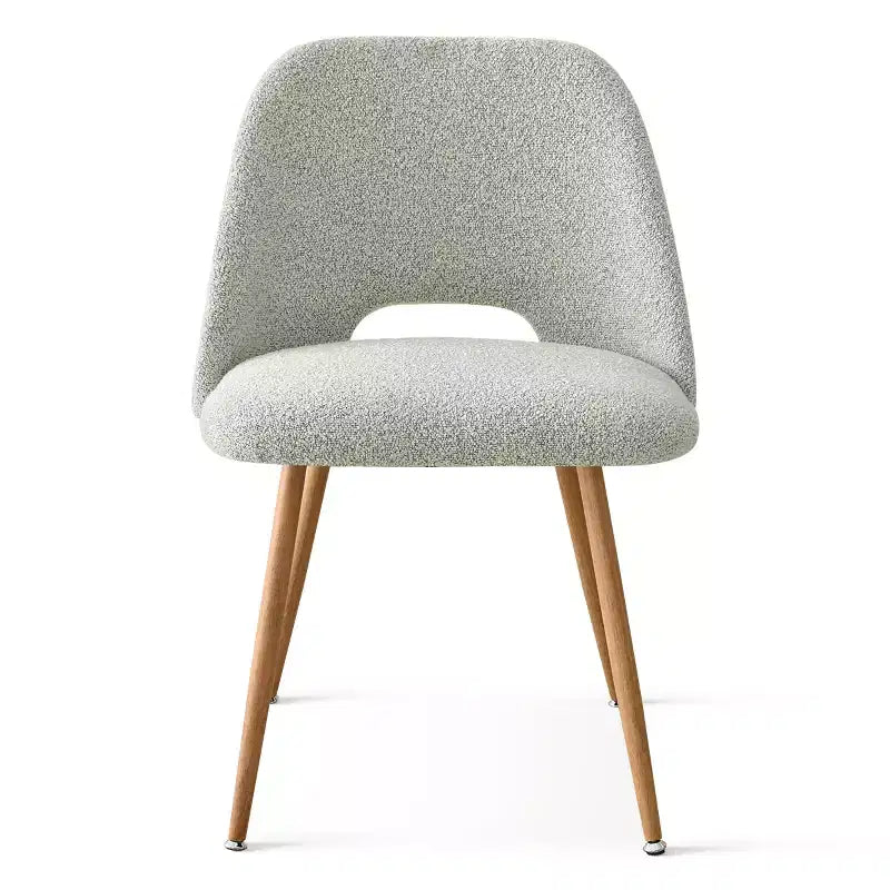 35 rundes Esstisch-Set für 4 Personen, weißer Säulentisch und Bouclé-gepolsterte Stühle mit Metallbeinen, ideal für kleine Räume - Panipeachy