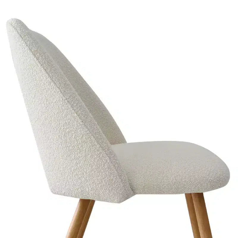 35 rundes Esstisch-Set für 4 Personen, weißer Säulentisch und Bouclé-gepolsterte Stühle mit Metallbeinen, ideal für kleine Räume - Panipeachy