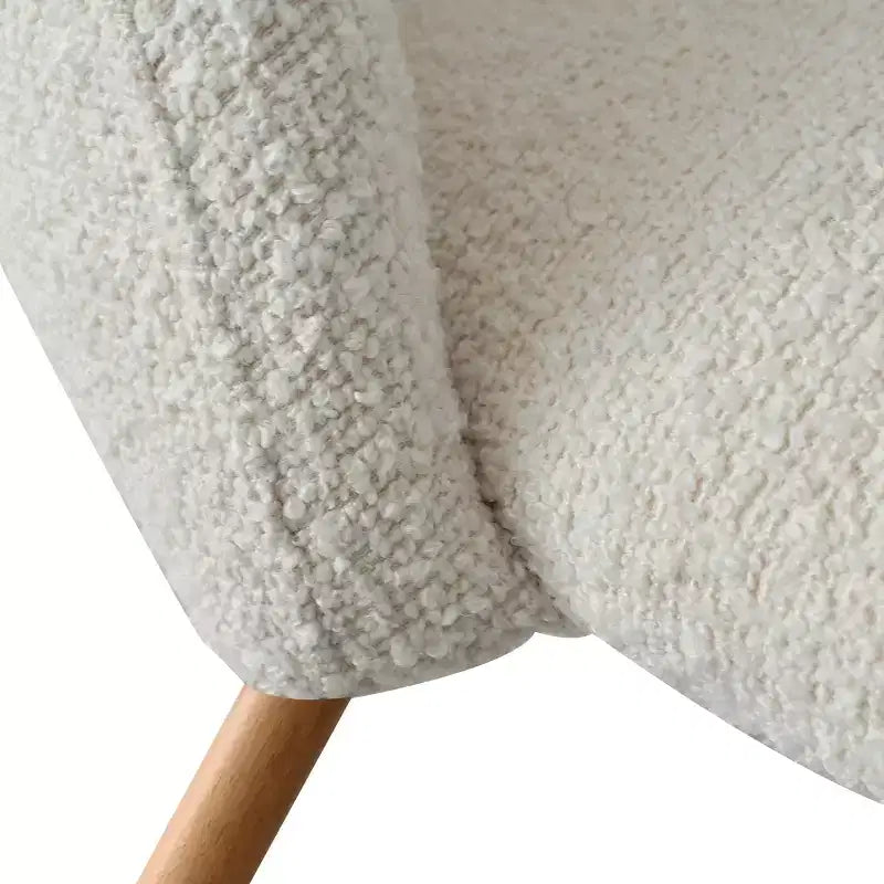 35 rundes Esstisch-Set für 4 Personen, weißer Säulentisch und Bouclé-gepolsterte Stühle mit Metallbeinen, ideal für kleine Räume - Panipeachy