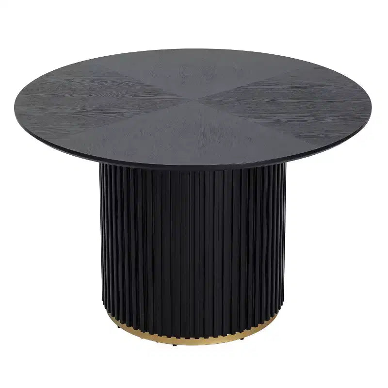 Christopher Knight Home Linnea Industrial 5 Piece Upholstered Dining Chairs with Round Pedestal Dining Table
