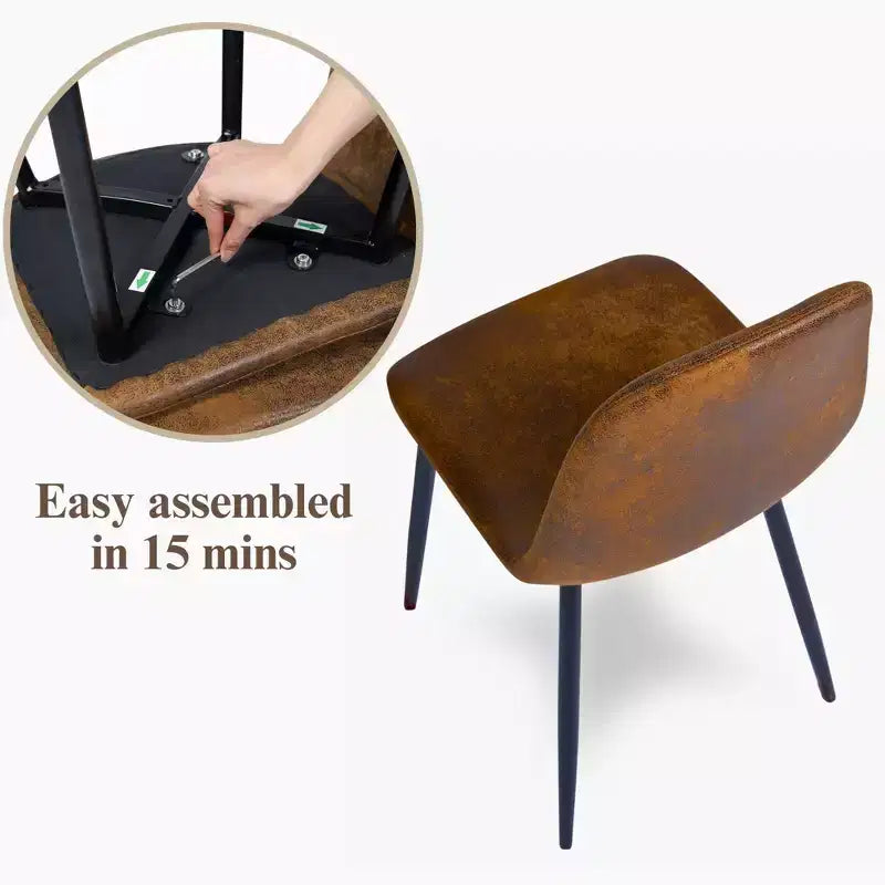 Комплект за хранене FurnitureR от 7 части за 6 души, модерна трапезна маса от MDF с 6 стола, тапицирани с велур, с метални крака, комплект за кухня и трапезария за дома