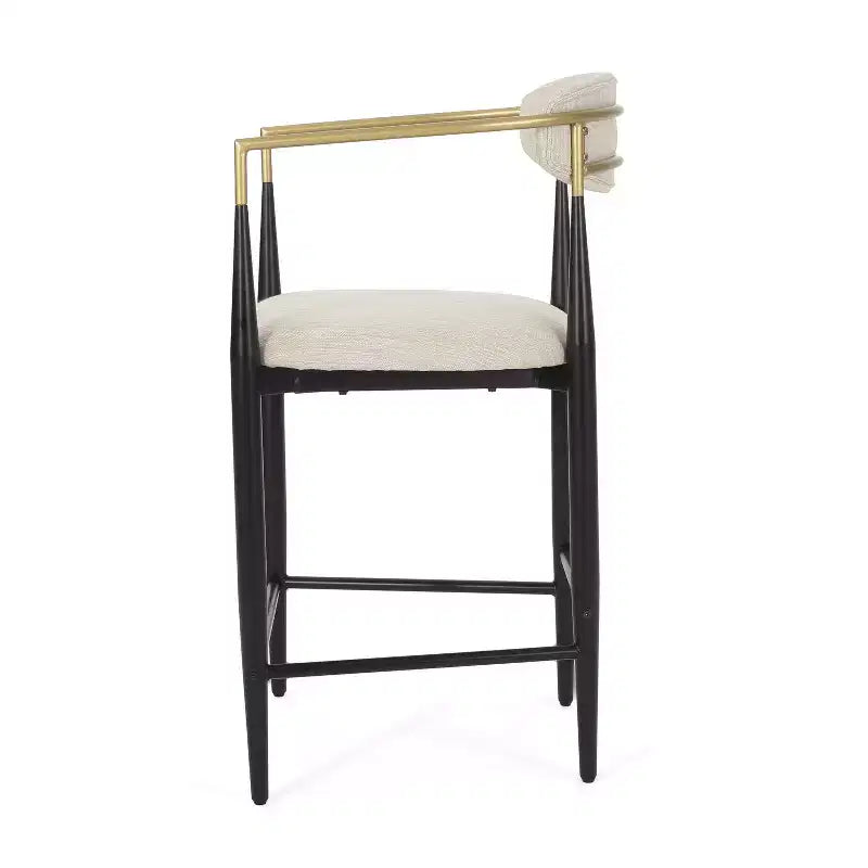 Christopher Knight Home Iwinie modernes 5-teiliges Esstisch-Set mit Säulen-Holztisch und gepolsterten Metall-Barhockern