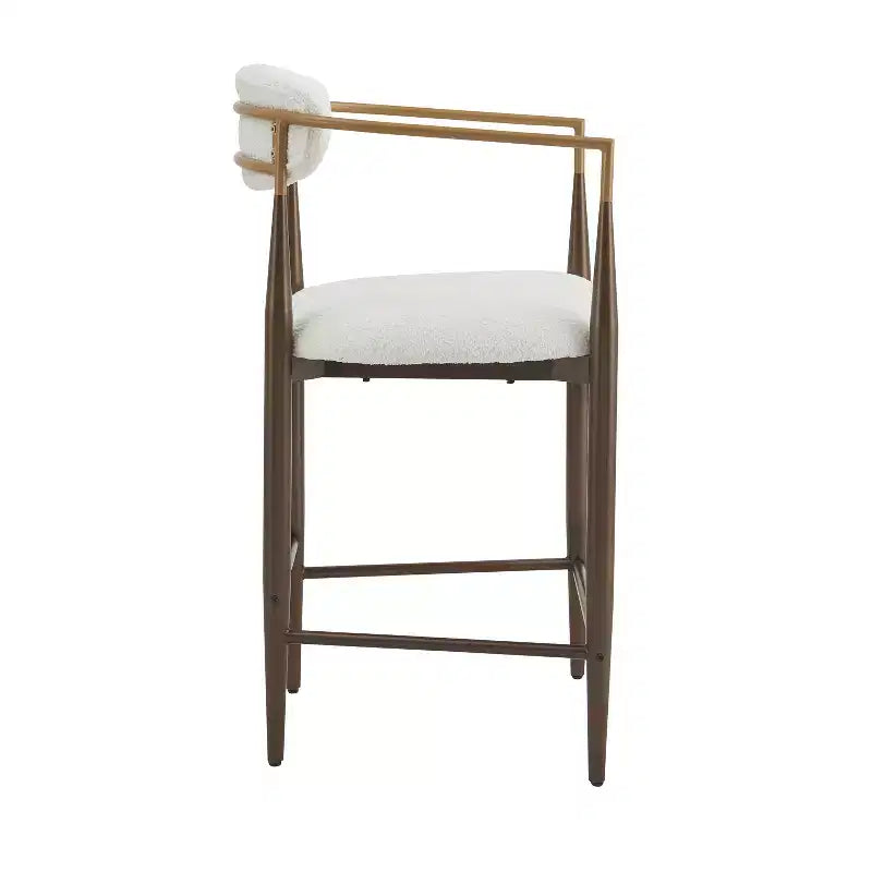 Christopher Knight Home Iwinie modernes 5-teiliges Esstisch-Set mit Säulen-Holztisch und gepolsterten Metall-Barhockern