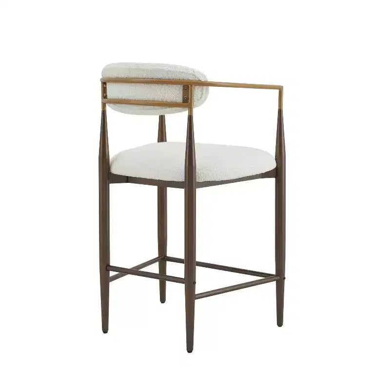 Christopher Knight Home Iwinie modernes 5-teiliges Esstisch-Set mit Säulen-Holztisch und gepolsterten Metall-Barhockern