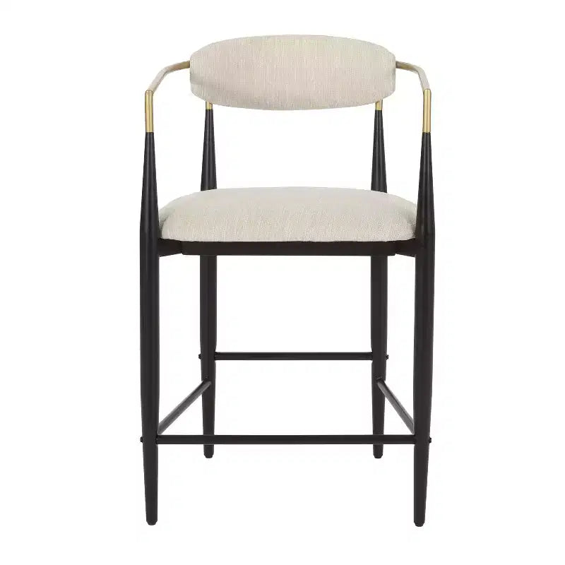 Christopher Knight Home Iwinie modernes 5-teiliges Esstisch-Set mit Säulen-Holztisch und gepolsterten Metall-Barhockern