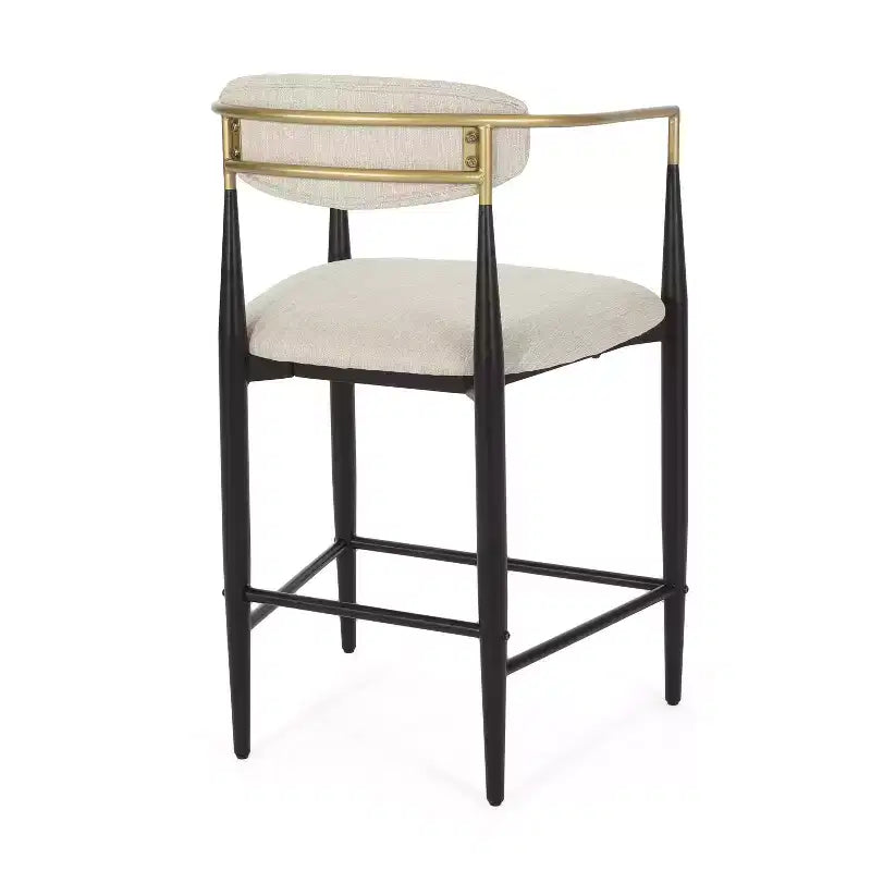 Christopher Knight Home Iwinie modernes 5-teiliges Esstisch-Set mit Säulen-Holztisch und gepolsterten Metall-Barhockern