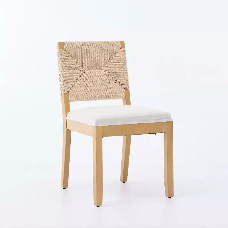 3-teiliges modernes Esszimmer-Set, runder Säulentisch und 2 Holzstühle mit geflochtener Rückenlehne, Küchenset für kleine Esszimmer - Panipeachy