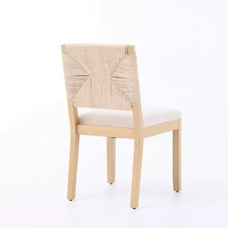 3-teiliges modernes Esszimmer-Set, runder Säulentisch und 2 Holzstühle mit geflochtener Rückenlehne, Küchenset für kleine Esszimmer - Panipeachy