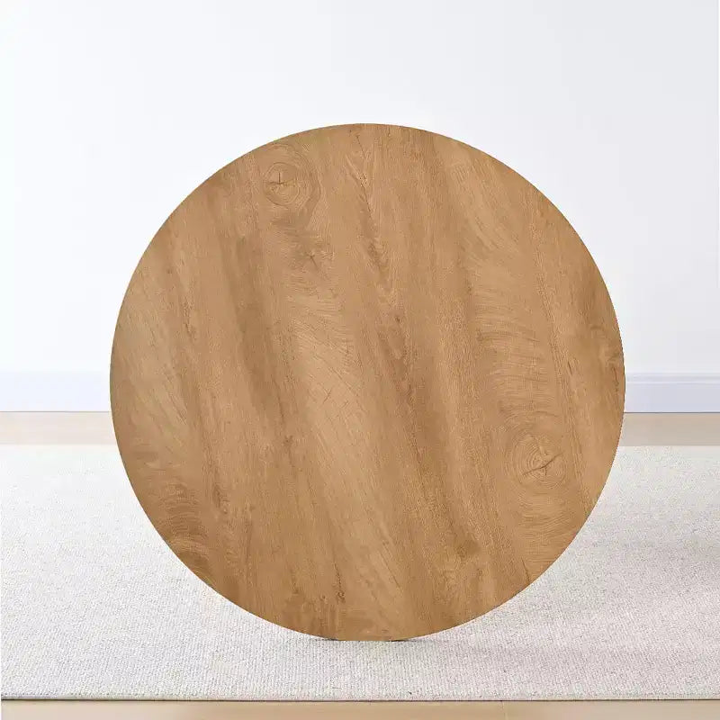 3-teiliges modernes Esszimmer-Set, runder Säulentisch und 2 Holzstühle mit geflochtener Rückenlehne, Küchenset für kleine Esszimmer - Panipeachy