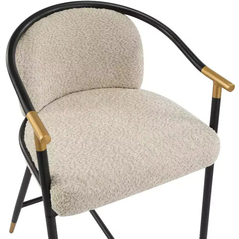 Christopher Knight Home Kun 3-teiliges modernes Set aus Bouclé-gepolsterten Barhockern mit langem geriffeltem Tisch