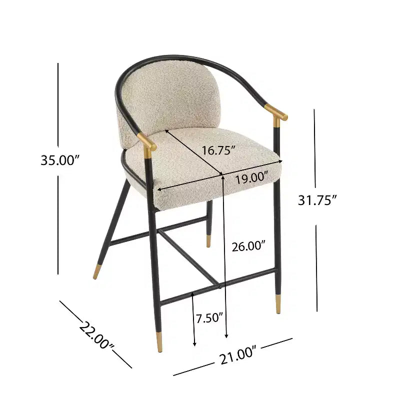 Christopher Knight Home Kun 3-teiliges modernes Set aus Bouclé-gepolsterten Barhockern mit langem geriffeltem Tisch