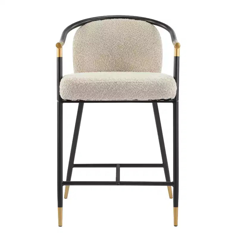 Christopher Knight Home Kun 3-teiliges modernes Set aus Bouclé-gepolsterten Barhockern mit langem geriffeltem Tisch