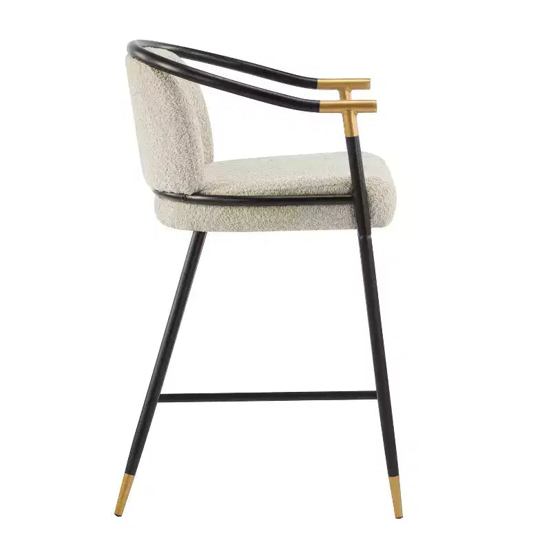 Christopher Knight Home Kun 3-teiliges modernes Set aus Bouclé-gepolsterten Barhockern mit langem geriffeltem Tisch